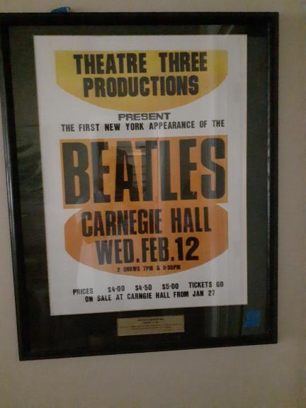 Beatles Carnegie Hall 1964 framed poster