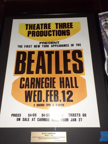 Beatles Carnegie Hall 1964 framed poster for sale in Palm City FL