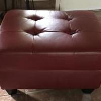 Red Faux Leather Foot Stool for sale in Rockport TX by Garage Sale Showcase member 821#dede, posted 10/20/2020
