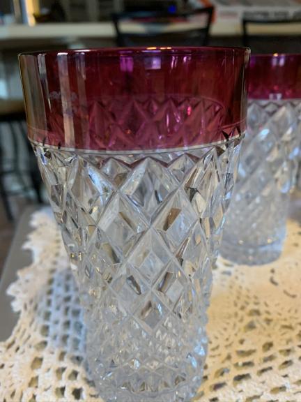 Ruby Red Rimmed Glassware