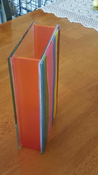 Glass Vase, Multi-Colored