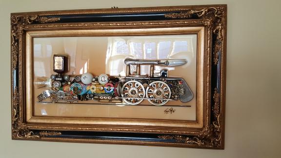 3-D, Train Engine "sculpture".  Framed. for sale in Sterling Heights MI