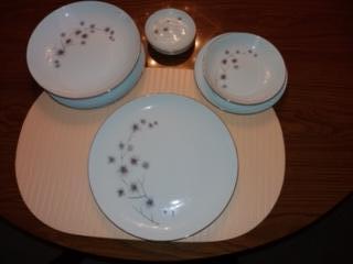 China One White Silver Star Light Dish Set