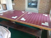 Ceramic Top Picnic Table with two benches for sale in Valparaiso IN