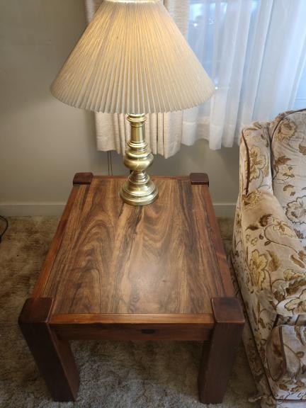 Pair of Oak End Tables with Lights for sale in Valparaiso IN
