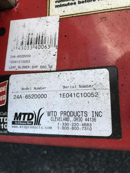 MTD Push Leaf Blower