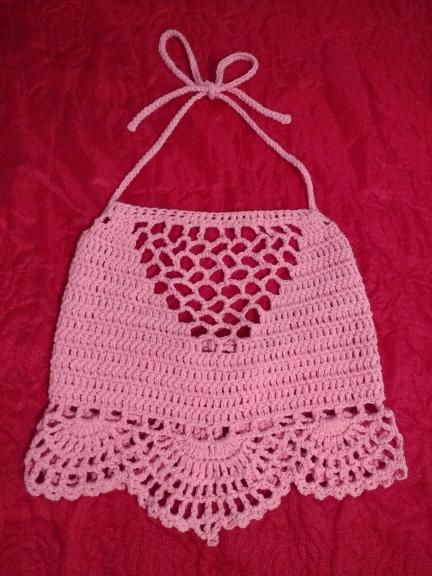 Summer crochet halter top for girls