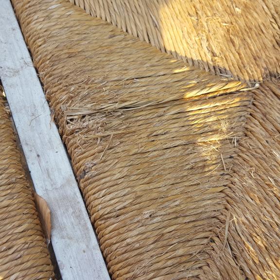 Antique Wood Bench Seat Rattan Seats