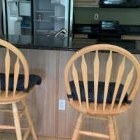 2 Wood bar stools for sale in Franklin Lakes NJ by Garage Sale Showcase member Mayoub, posted 06/13/2021