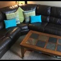 Brown Leather Sectional Couch for sale in Fraser CO by Garage Sale Showcase member kwaltond, posted 10/13/2021