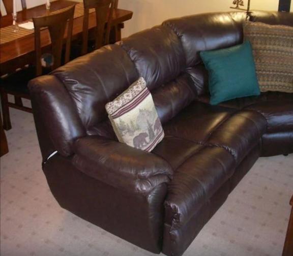 Brown Leather Sectional Couch