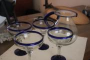 Margarita glass set with pitcher blue for sale in Seminole FL