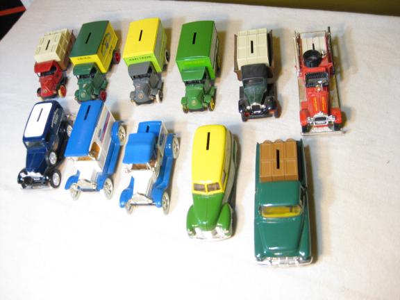 MACK CHEVY AND FORD JOHN DEERE ERTL COIN BANK TRUCKS
