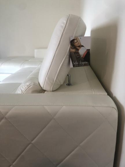 Sofia Vergara White Leather L shaped Couch