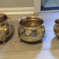 Brass vintage pots for sale in Marlboro NJ by Garage Sale Showcase member Mhaber, posted 05/14/2022