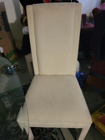 Glass dining room table and chairs