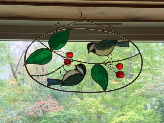 Stained glass window ornaments- set of 3