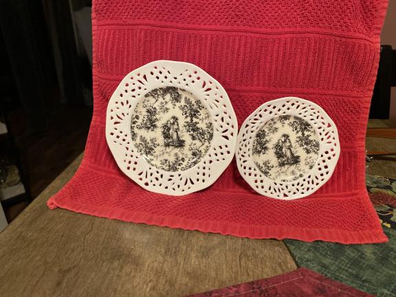 Decorative Toile design plates for sale in York PA