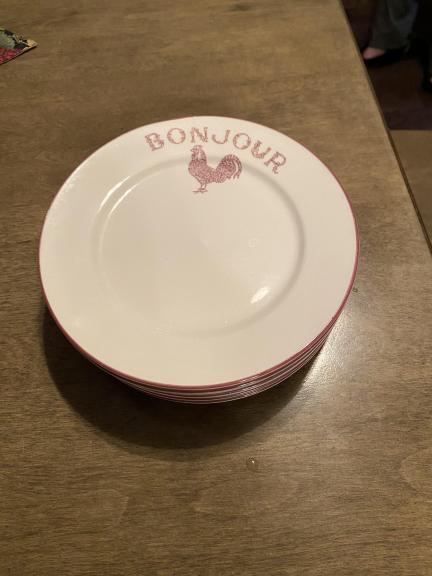 6 - Home Essentials desert plates w/ rooster & Bonjour for sale in York PA