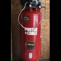 Porter Cable air compressor 60 gal for sale in Tipton IA by Garage Sale Showcase member dannydog, posted 05/08/2022