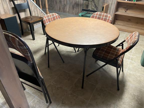 Folding Card Table & 4 folding chairs
