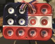 Patriotic Red White Blue Flag Cupcake Muffin Tin for sale in Butler OH