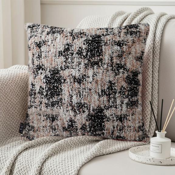 SOGA 2X 45cm Black & Beige Textured Pillowcase