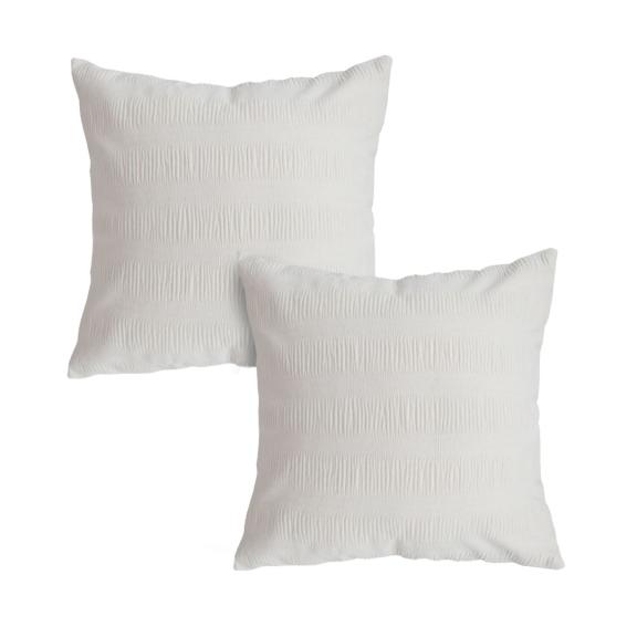 SOGA 2X 45cm Cream Corduroy Polyester Throw Pillow Cover