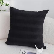 SOGA 2X 45cm Luxurious Black Velvet Polyester Throw Pillow Cover for sale in Dover DE