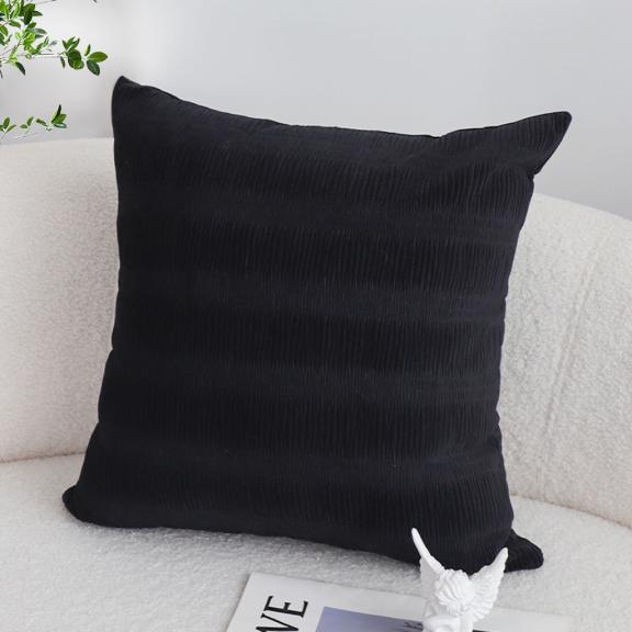 SOGA 2X 45cm Luxurious Black Velvet Polyester Throw Pillow Cover for sale in Dover DE