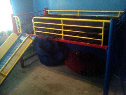 Kids Metal Loft Bed w/ Slide and Ladder for sale in Wasatch County UT
