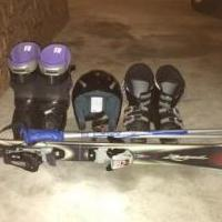 Youth Skis, poles, boots and helmet for sale in Berrien County MI by Garage Sale Showcase Member Bethfraz