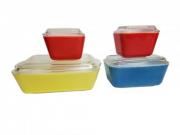 Vintage Pyrex Primary Colors Refrigerator Dishes Set of 4 with Lids 500 Series for sale in Copiah County MS