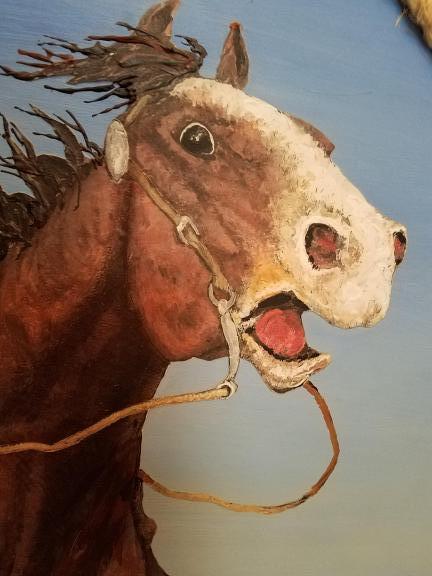 Cowboy and Horse Peter Dodd Signed Painting