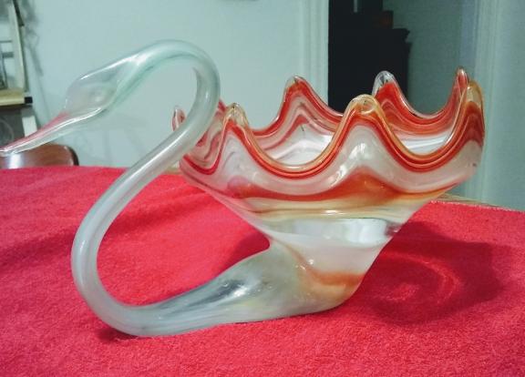 Decorative art glassware swan for sale in Cumberland MD
