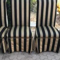 4 Black & tan dining room chairs for sale in Naples FL by Garage Sale Showcase member 1946lucy, posted 10/04/2018