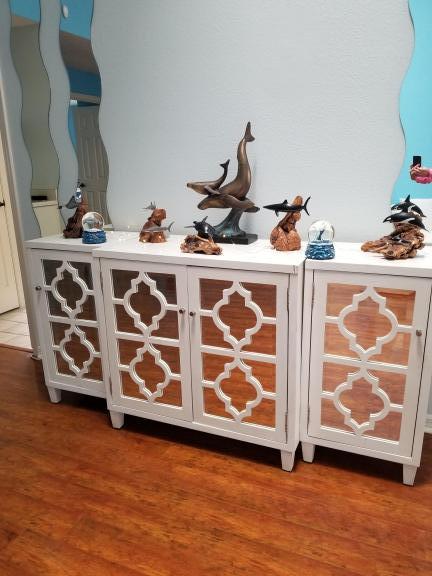 Console cabinet with 2 end tables
