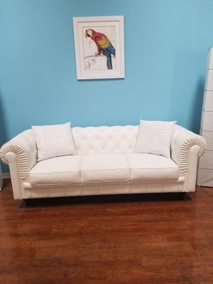 Contemporary aristocrat style white couch for sale in Sarasota FL