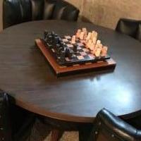 Table and chairs-Whiskey Barrel for sale in Holly MI by Garage Sale Showcase member blackdragon, posted 09/13/2018