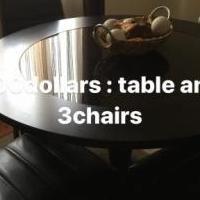 Round Dinner table and 3dinning chairs for sale in Drexel Hill PA by Garage Sale Showcase member Bijouti, posted 05/27/2018