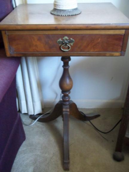 Candlestand Table With Drawer