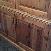 Queen Pine Poster Bed w Matching Armoire for sale in Alpharetta GA by Garage Sale Showcase member kd2018, posted 03/25/2018
