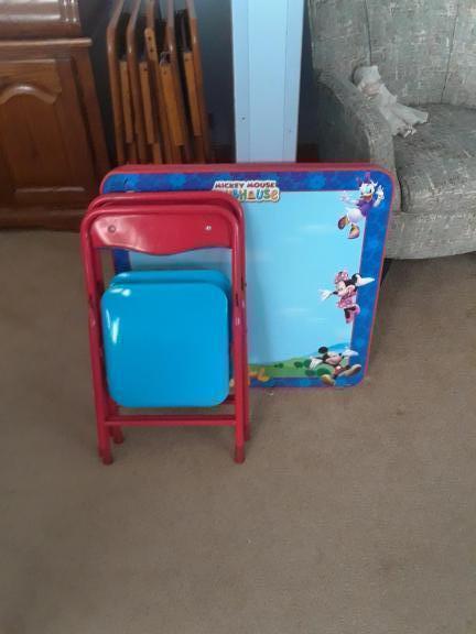 Mickey Mouse Folding Table and Chairs for sale in Stanwood IA
