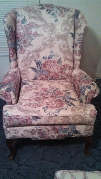 Wing Back Chair and Ottoman