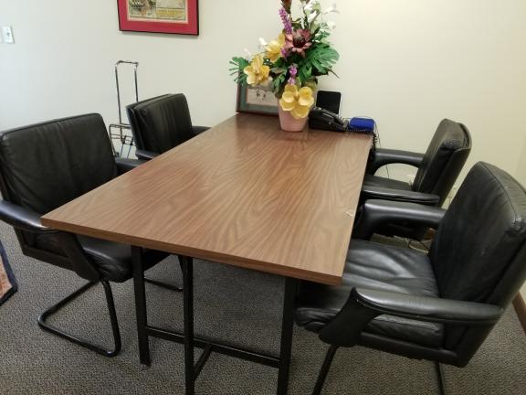 Office business desk with 4 chairs