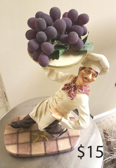 Chef Wine Bottle Holder With Grapes for sale in York PA