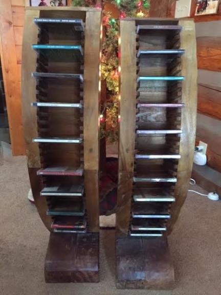 2 Wooden CD Racks, each holding 32 CD's and videos for sale in Grand Lake CO