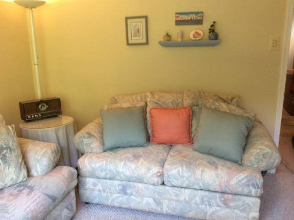 Sofa bed with matching love seat and ottoman