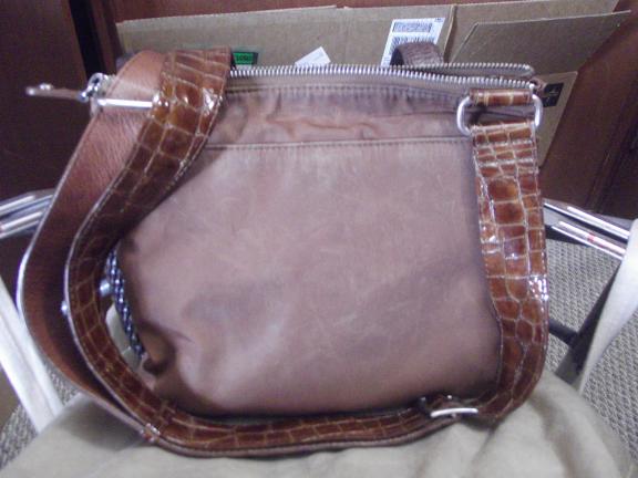 BRIGHTON CROSS BODY ORGANIZER BAG TWISTER GO GO MESSENGER SATCHEL BROWN